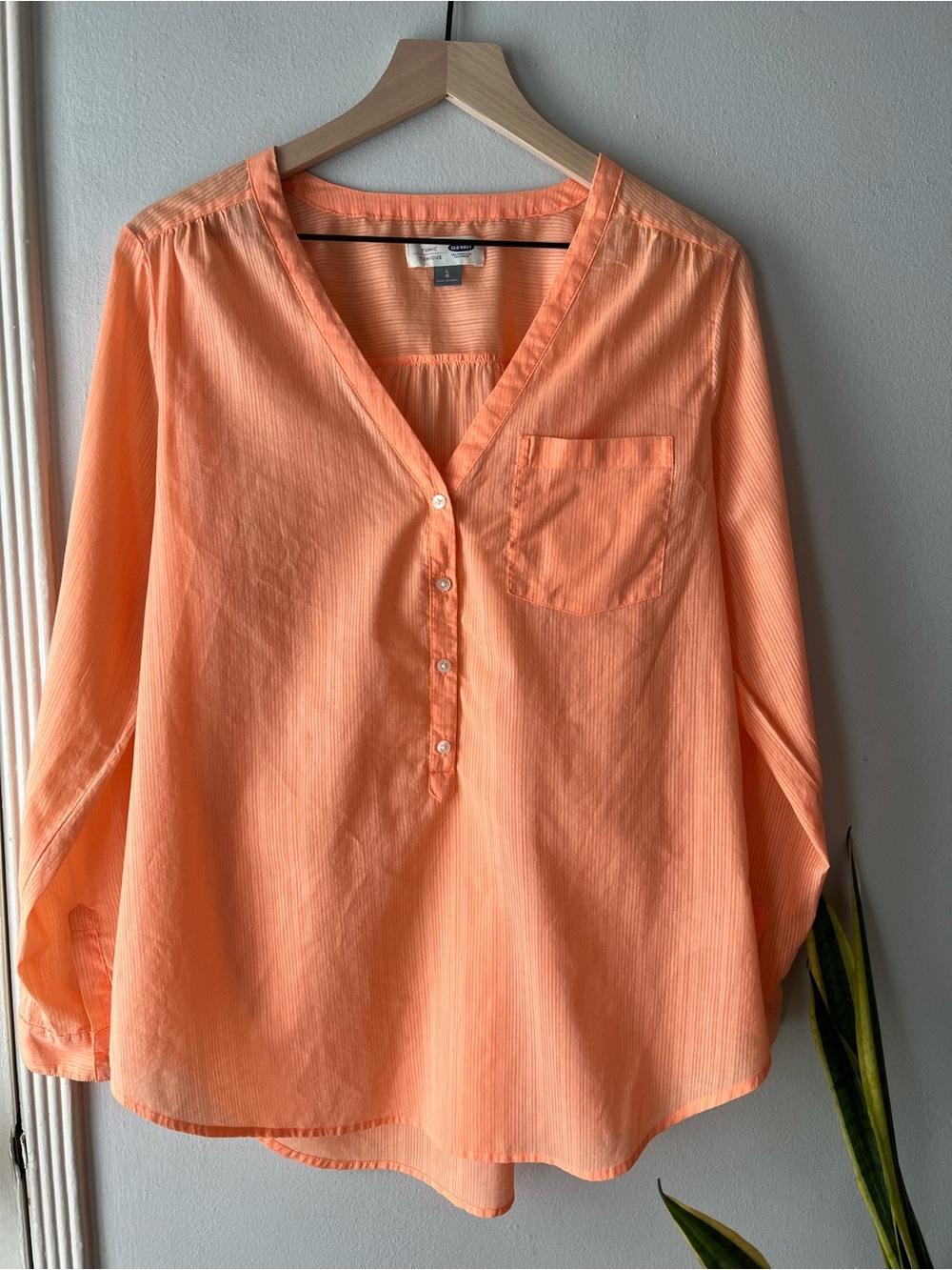 Orange Sherbet Striped Cotton Tunic• Sz. L